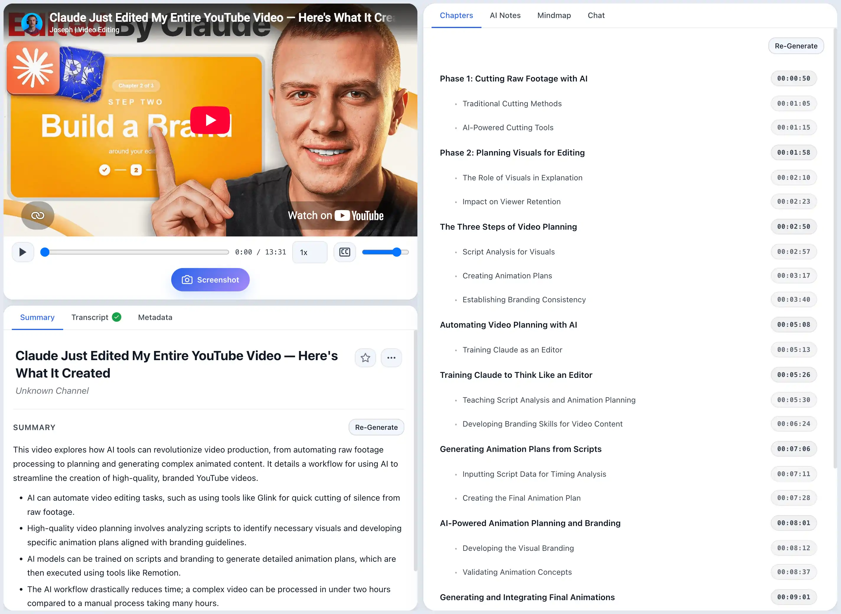 ScribeShot Perfect Timestamp Chapters timeline view