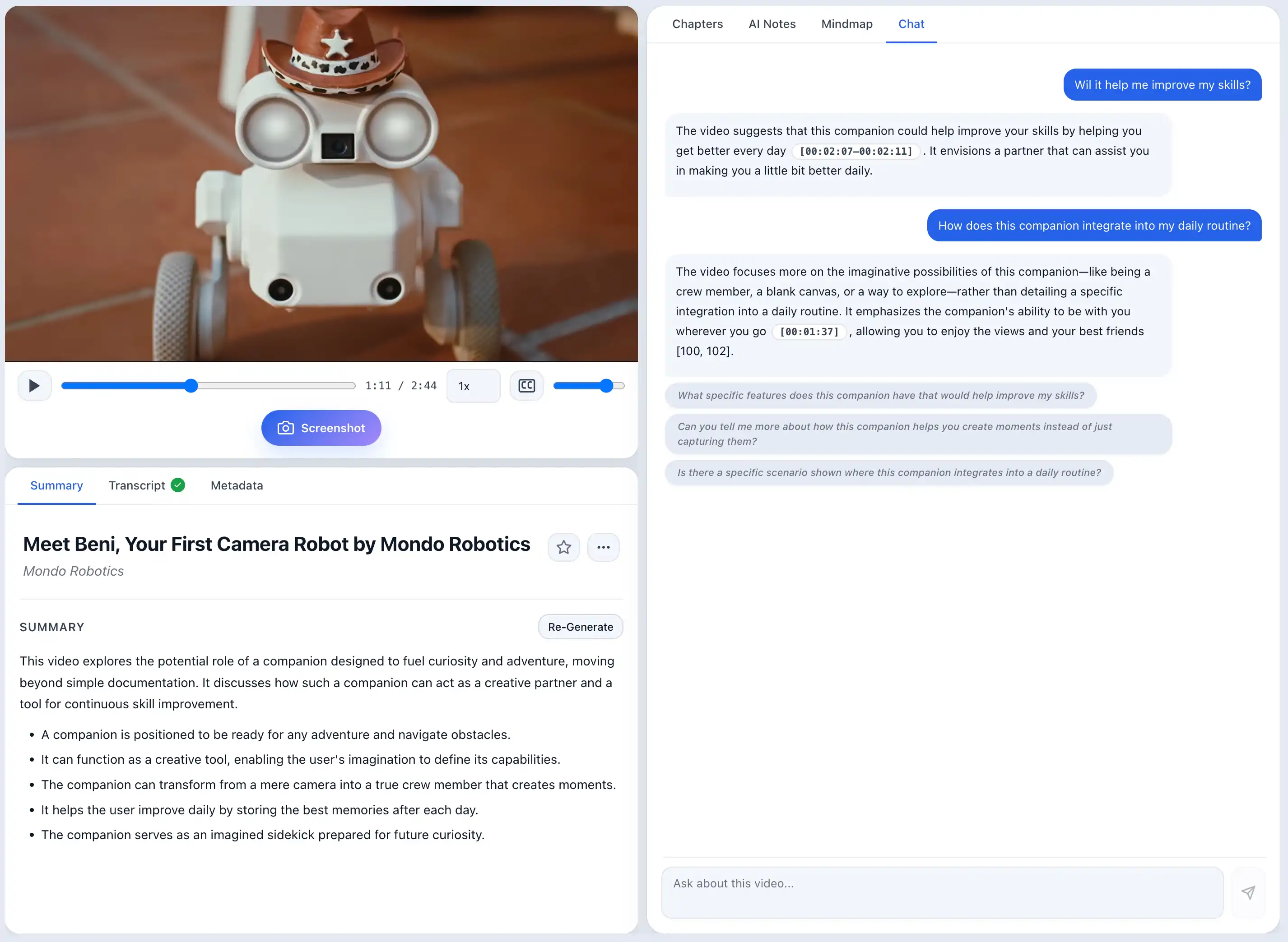 ScribeShot Screenshot-RAG chatbot interface screen