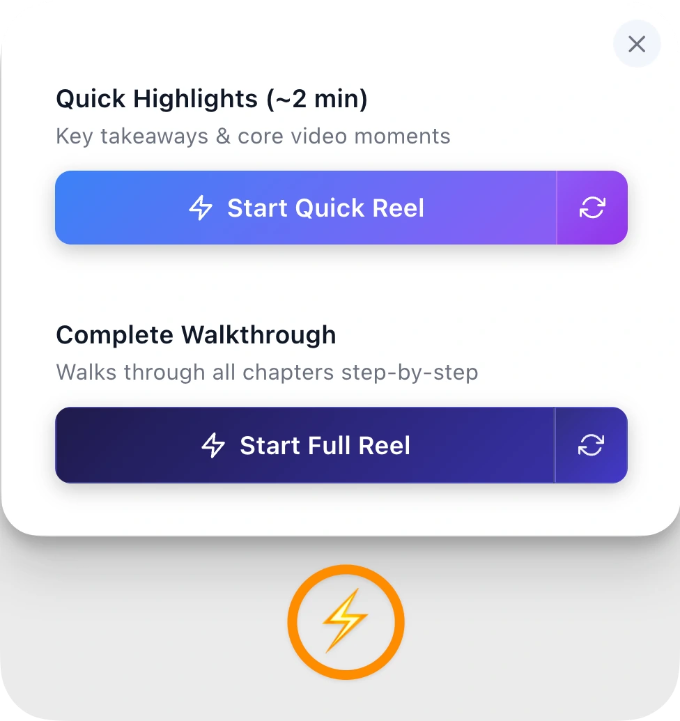 ScribeShot AI Video Highlights feature playing key moments with spoken narration